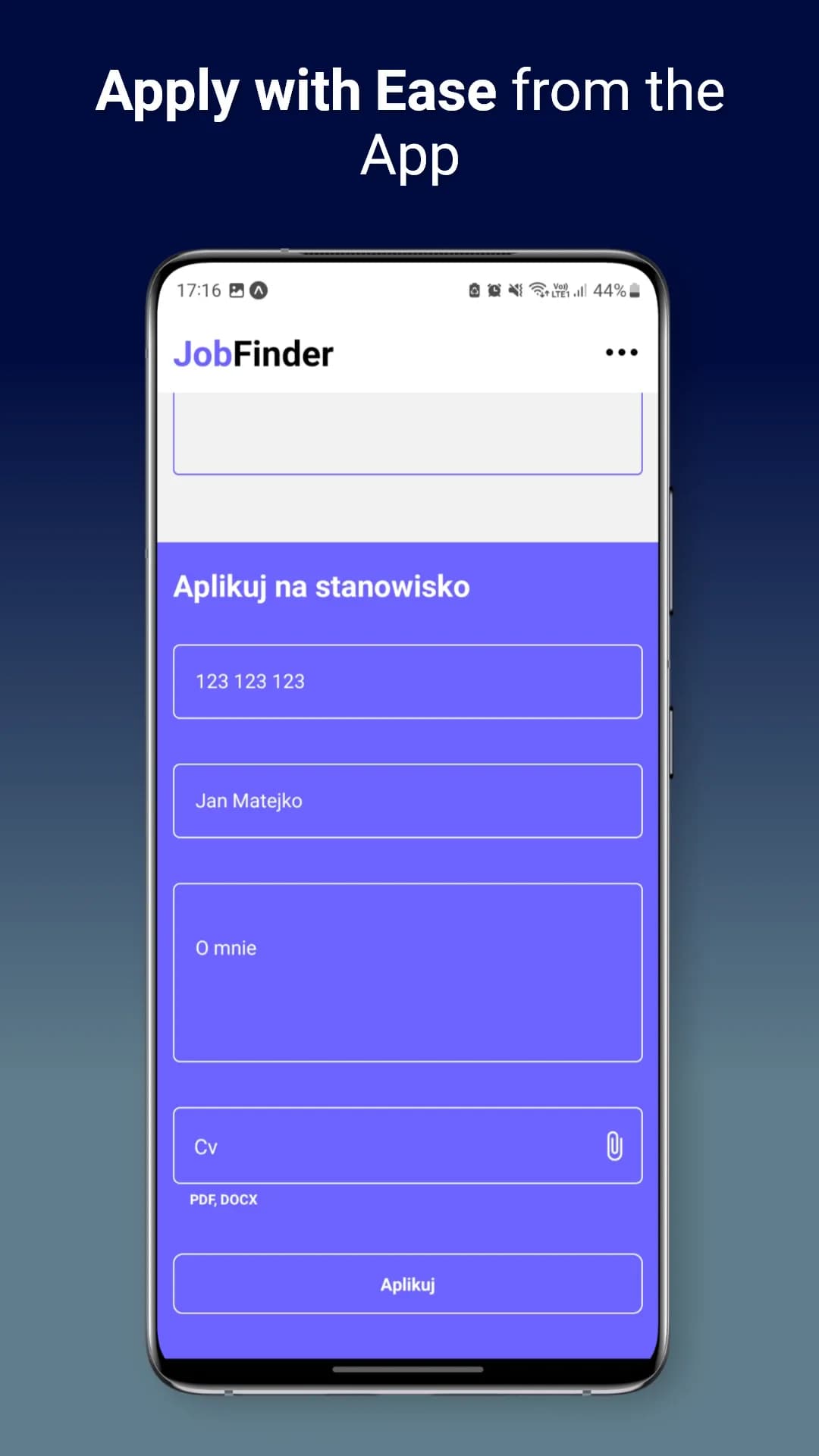 Job Finder Apply Internal Offer